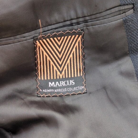 Neiman Marcus Collection Mens Blazer Union Made Chest 44 Wool Blend Academia Blu - Picture 5 of 6